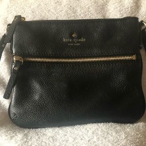 Black leather Kate spade cross body